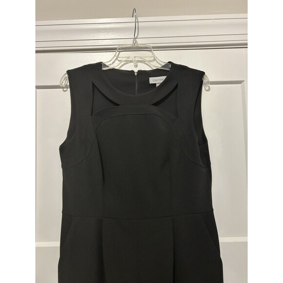 Calvin Klein Women's Sleeveless Front Zip Full Length Jumpsuit size 12 Stretch - Picture 2 of 9
